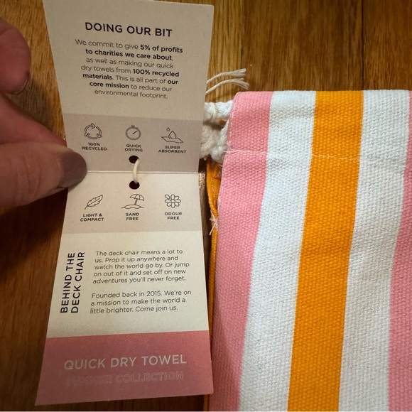 Dock & Bay Quick Dry Beach Towel - Large Peach Sorbet NEW - Picture 5 of 5